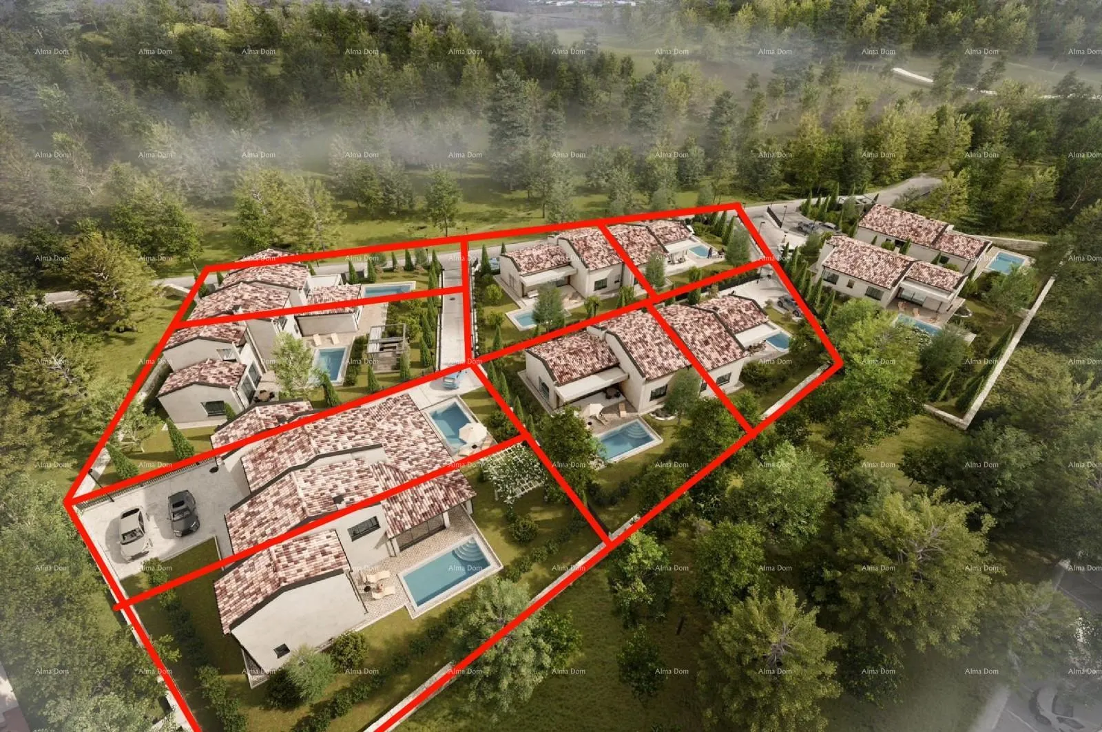 građevinsko zemljište barban - građevinsko zemljište s projektom (polovica duplexa), 15 minuta do mora - slika 4