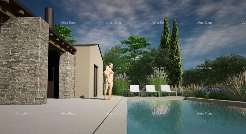 građevinsko zemljište prodaja - građevinsko zemljište s projektom za izgradnju vile prizemnice, žminj v1 - slika 7