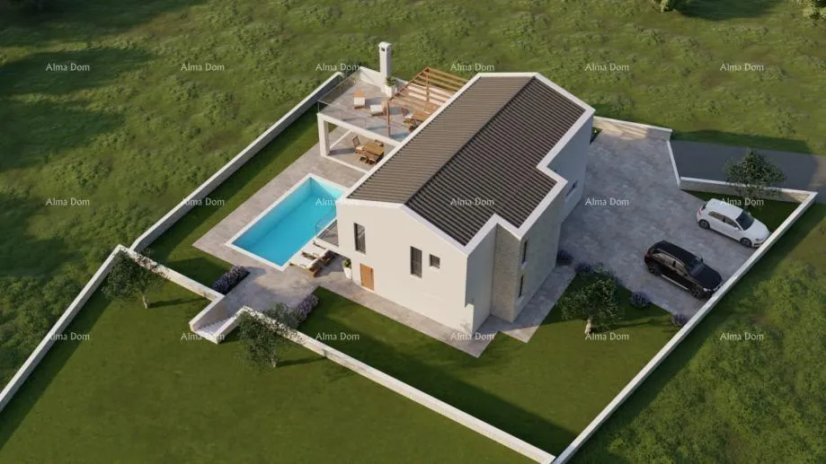građevinsko zemljište građevinsko zemljište s projektom vile s bazenom, rebići. - slika 4