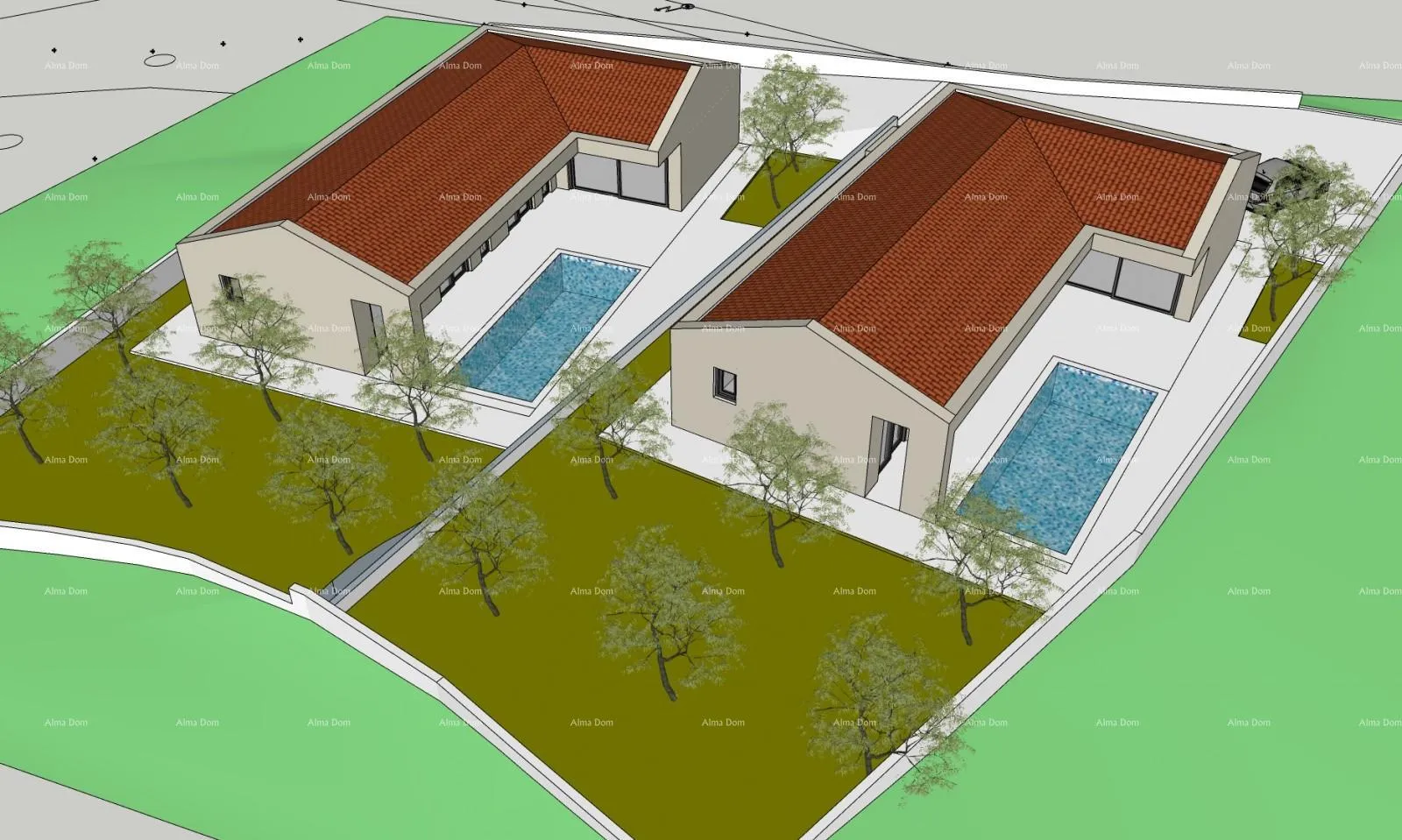 građevinsko zemljište prodaja - dva građevinska zemljišta s pravomoćnim dozvolama za izgradnju kuća s bazenom, marčana! gradnja može početi odmah! - slika 4