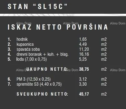 stan prodaja stanova u novom stambenom kompleksu, štinjan! 15c - slika 13