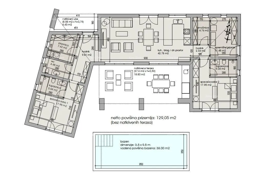 građevinsko zemljište prodaja - građevinsko zemljište s projektom za izgradnju vile prizemnice, žminj v1 - slika 2