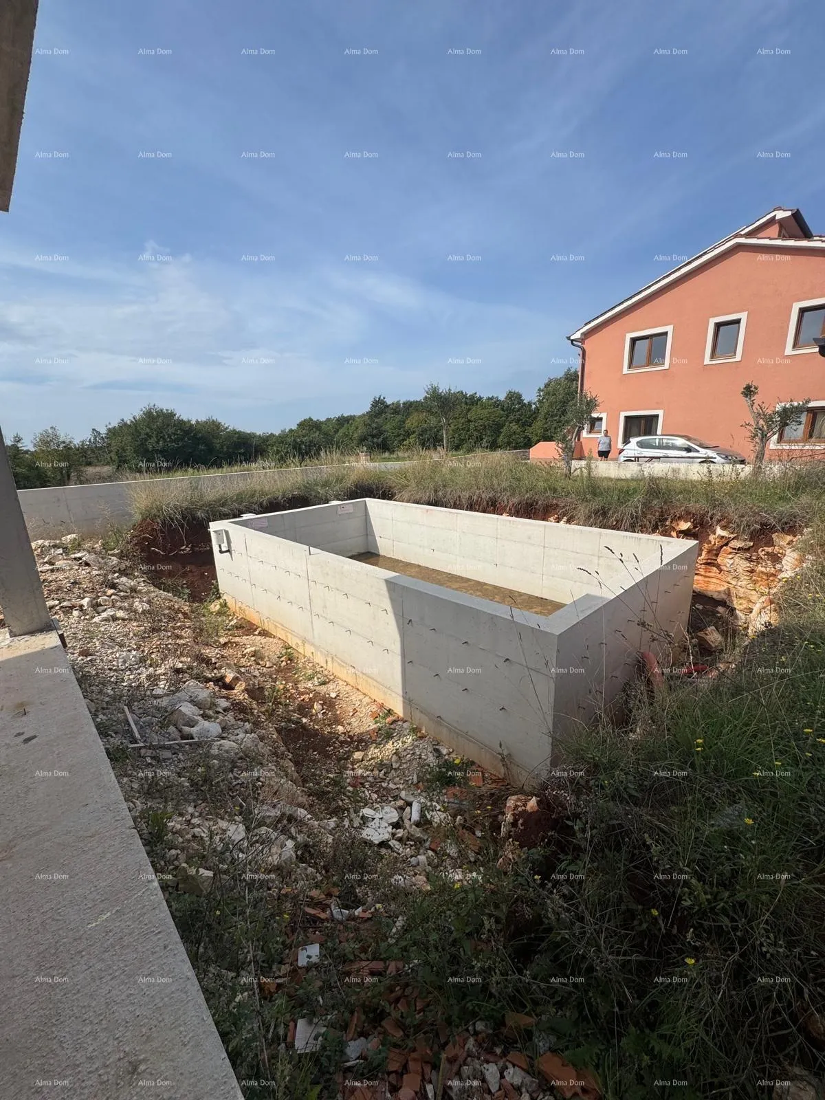 Kuća Prodaje se prizemnica sa bazenom- trenutno roh bau faza, Sveti Petar u Šumi- blizina Pazina!