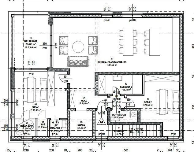stan vabriga – stan na 2. katu s prostranom terasom, 129,50 m² - slika 2