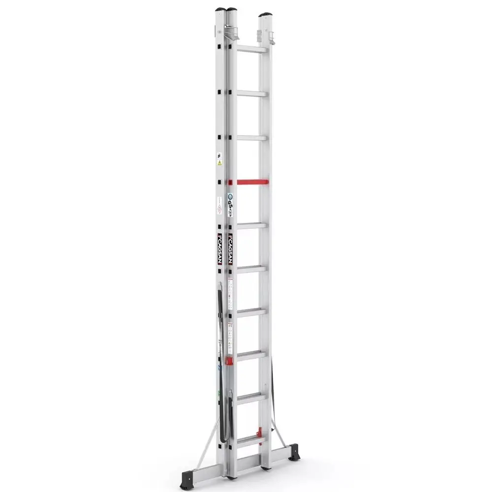 aluminijske dvodijelne ljestve - 2x10 gazišta - cagsan - slika 2