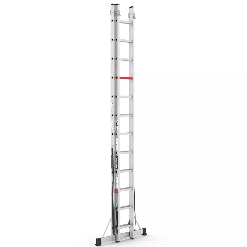 aluminijske dvodijelne ljestve - 2x12 gazišta - cagsan - slika 2