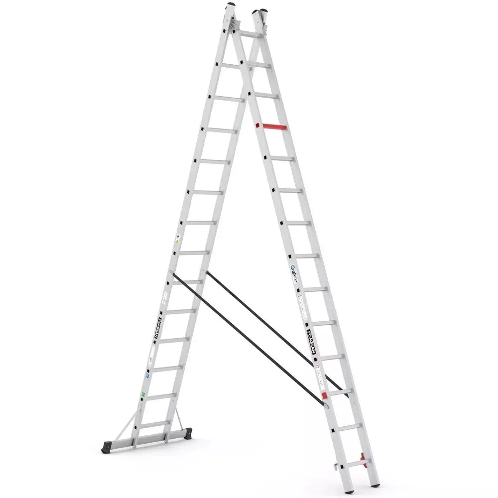 Aluminijske dvodijelne ljestve - 2x14 gazišta - CAGSAN - Stari Mikanovci