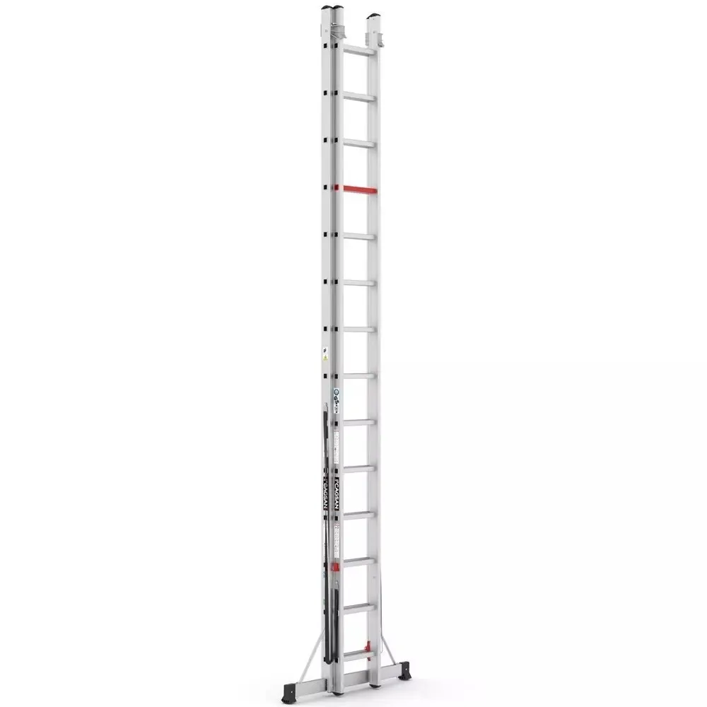 aluminijske dvodijelne ljestve - 2x14 gazišta - cagsan - slika 2