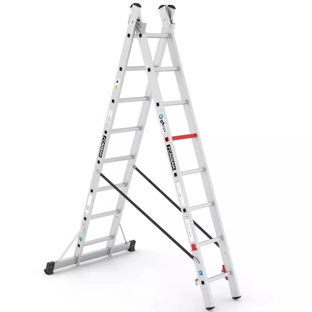 Aluminijske dvodijelne ljestve - 2x8 gazišta - CAGSAN - Stari Mikanovci