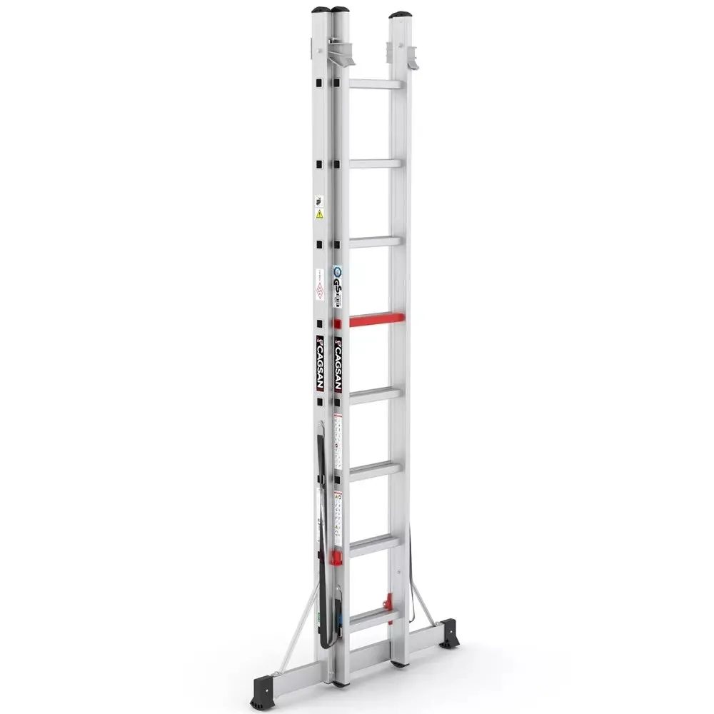 aluminijske dvodijelne ljestve - 2x8 gazišta - cagsan - slika 2
