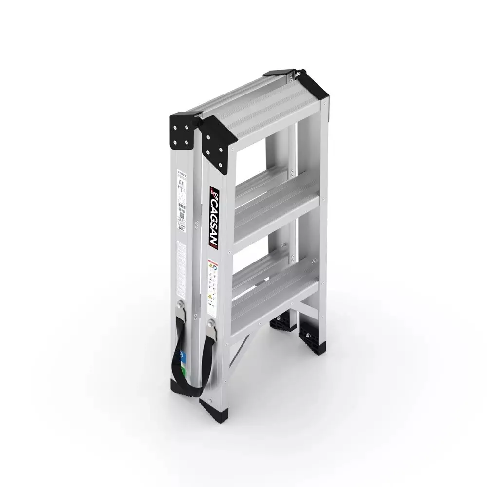 aluminijske ljestve dvostrane - 2x3 gazišta - cagsan - slika 2