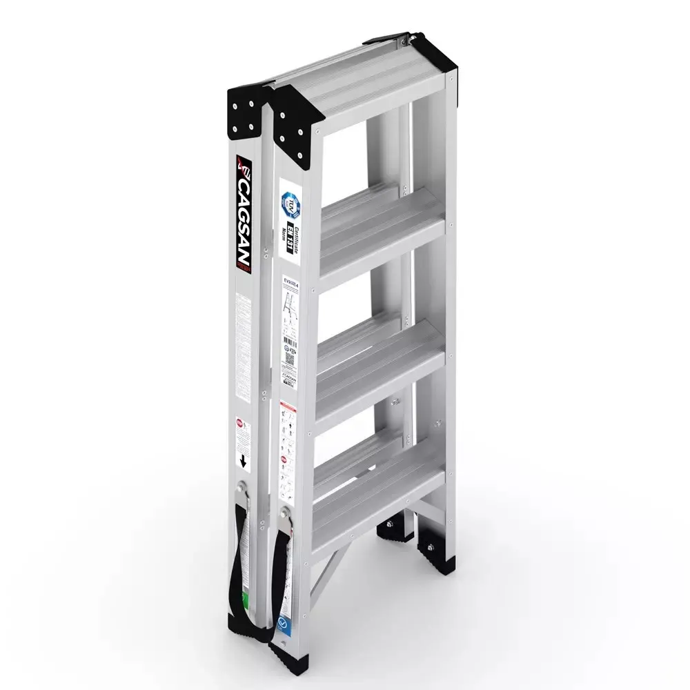 aluminijske ljestve dvostrane - 2x4 gazišta - cagsan - slika 2