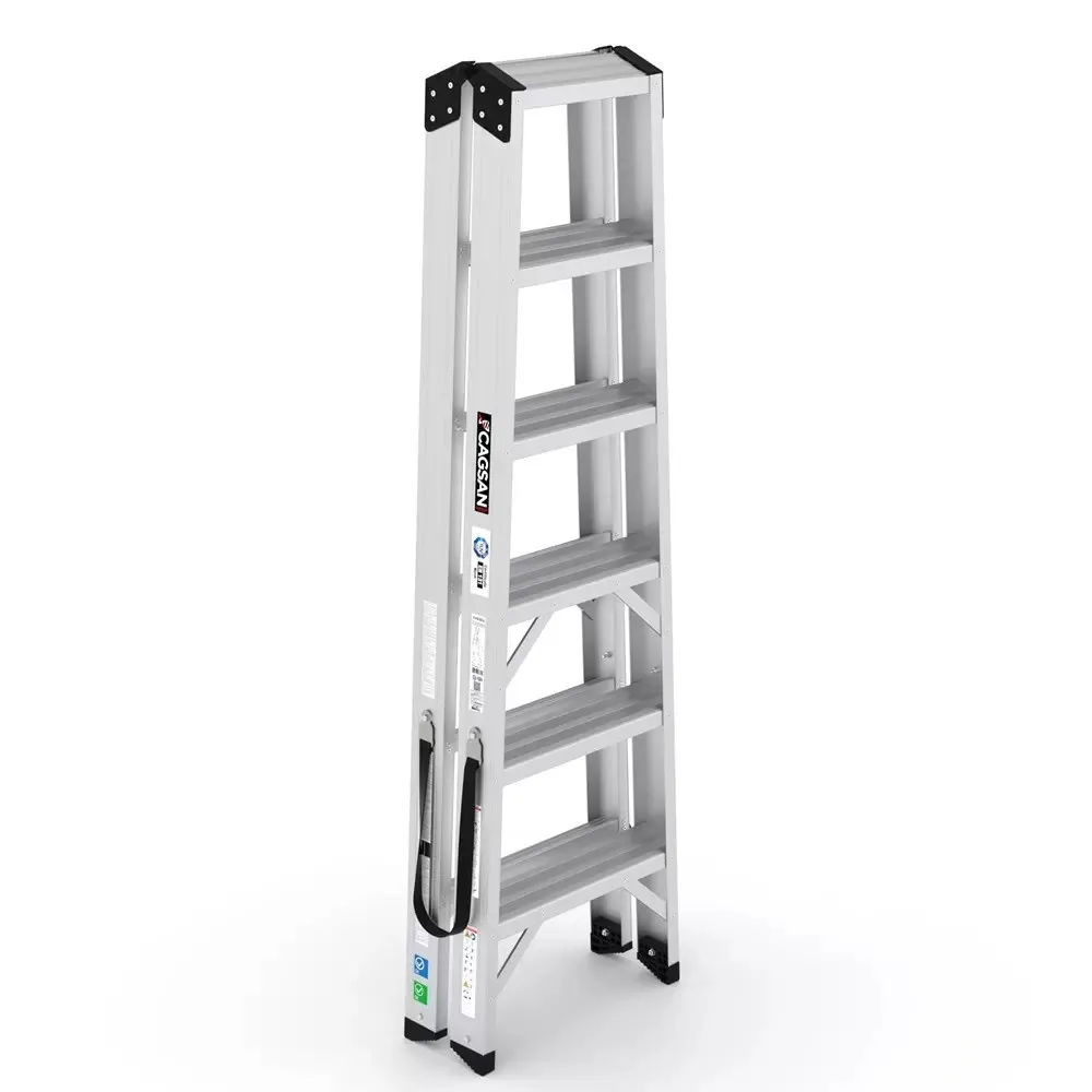 aluminijske ljestve dvostrane - 2x6 gazišta - cagsan - slika 2