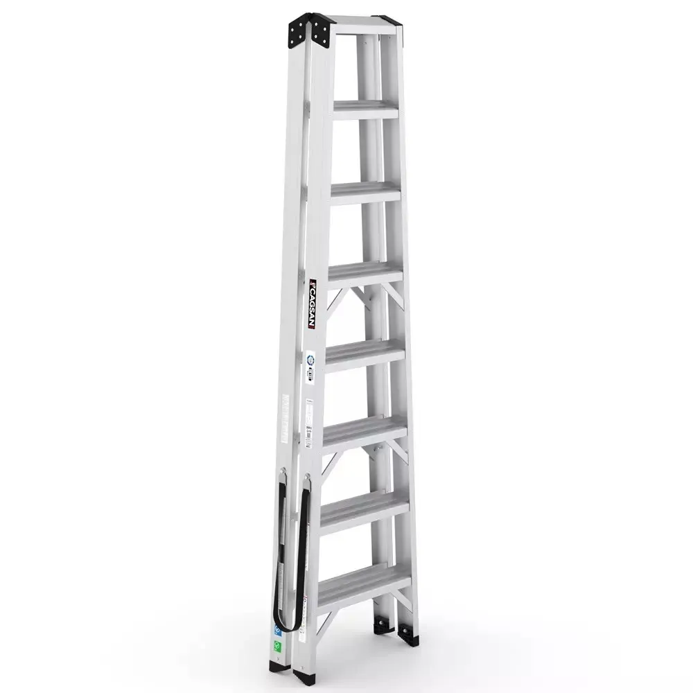 aluminijske ljestve dvostrane - 2x8 gazišta - cagsan - slika 2