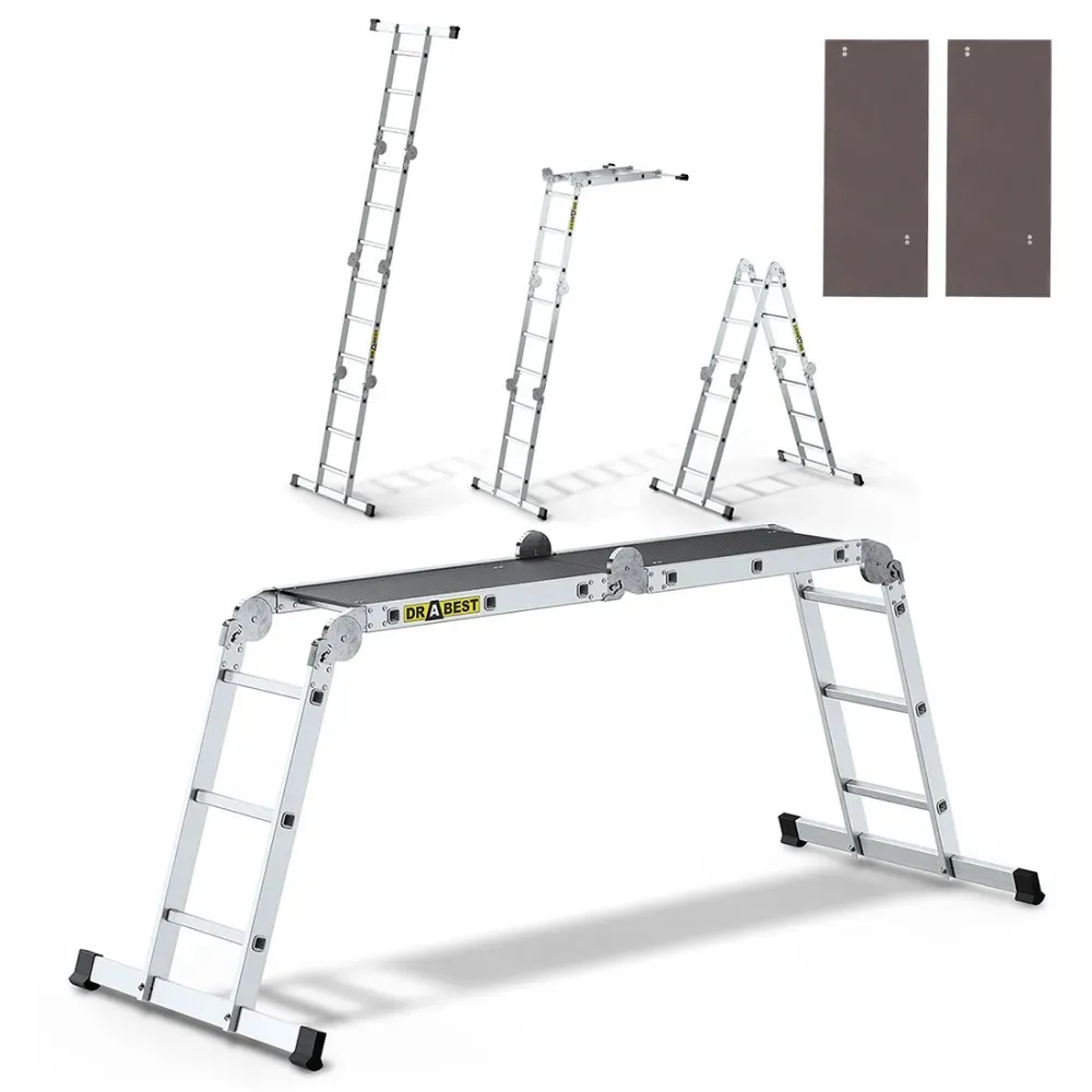 Aluminijske ljestve multifunkcionalne s platformom - 4x3 gazišta - Stari Mikanovci