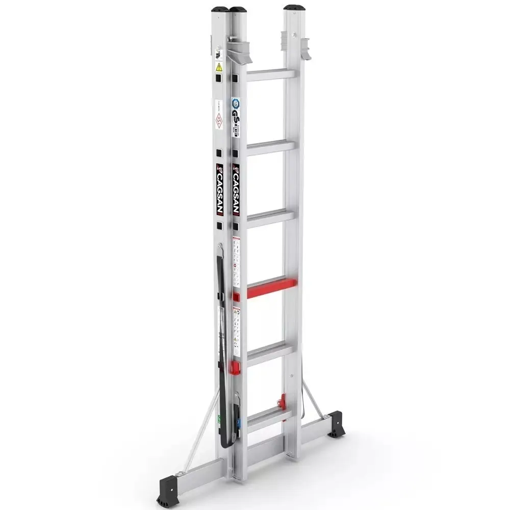 aluminijske dvodijelne ljestve - 2x6 gazišta - cagsan - slika 2