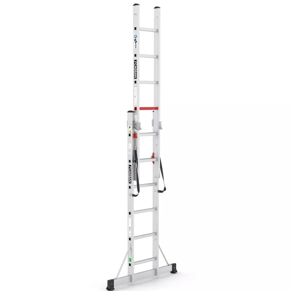 aluminijske dvodijelne ljestve - 2x6 gazišta - cagsan - slika 4