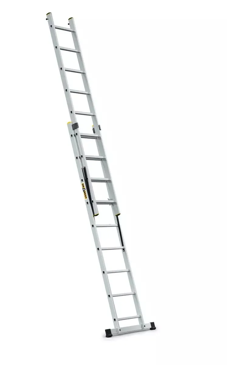 aluminijske ljestve profesionalne dvodijelne - 9 gazišta - slika 2