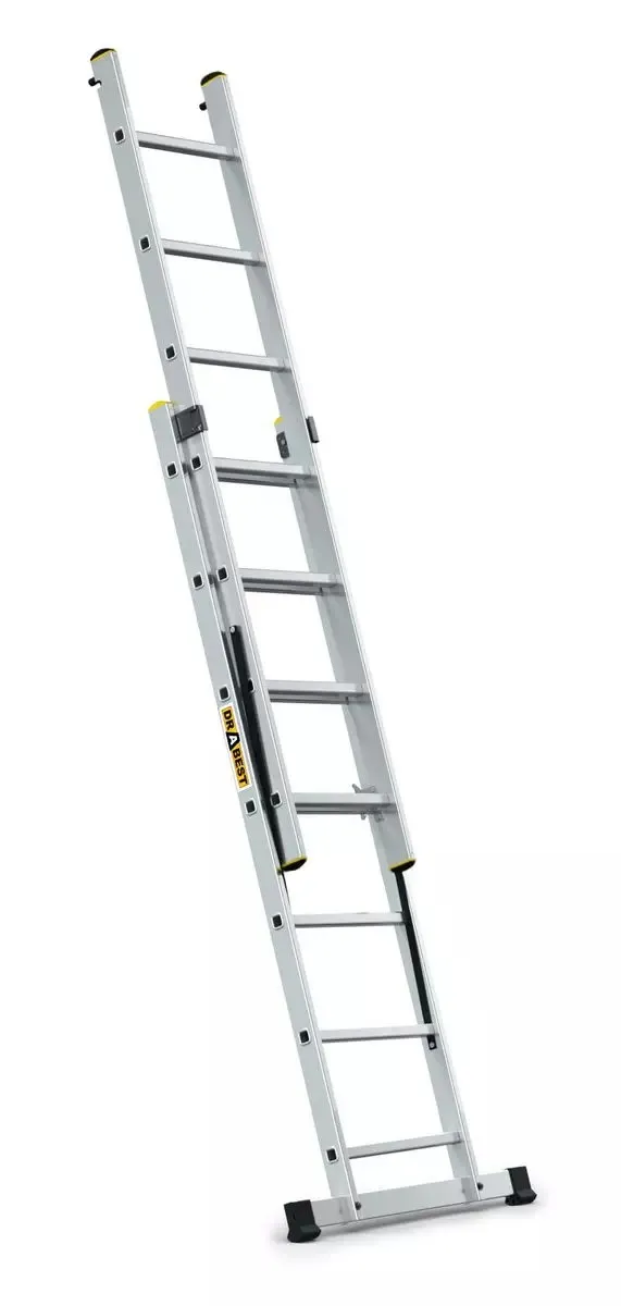 aluminijske ljestve profesionalne dvodijelne - 7 gazišta - slika 2