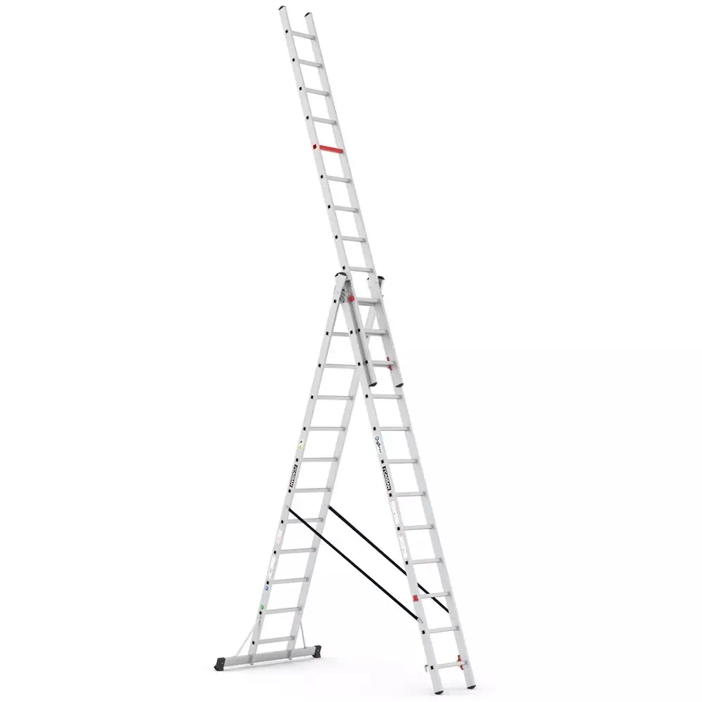 Aluminijske ljestve profesionalne trodijelne - 3x12 gazišta - CAGSAN - Stari Mikanovci