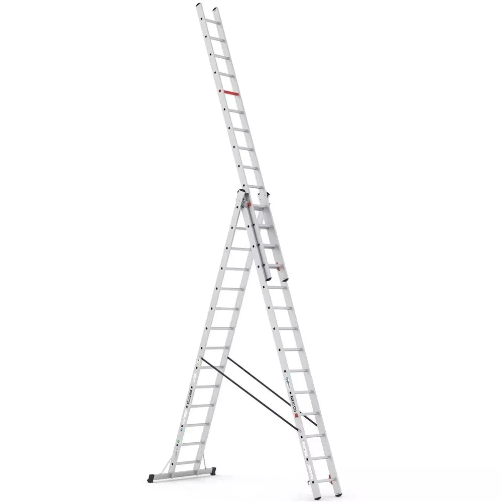 Aluminijske ljestve profesionalne trodijelne - 3x14 gazišta - CAGSAN - Stari Mikanovci