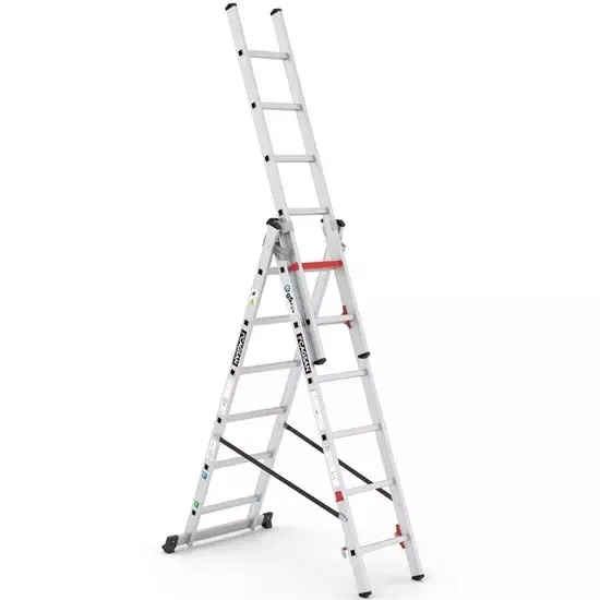 Aluminijske ljestve profesionalne trodijelne - 3x6 gazišta - CAGSAN - Stari Mikanovci