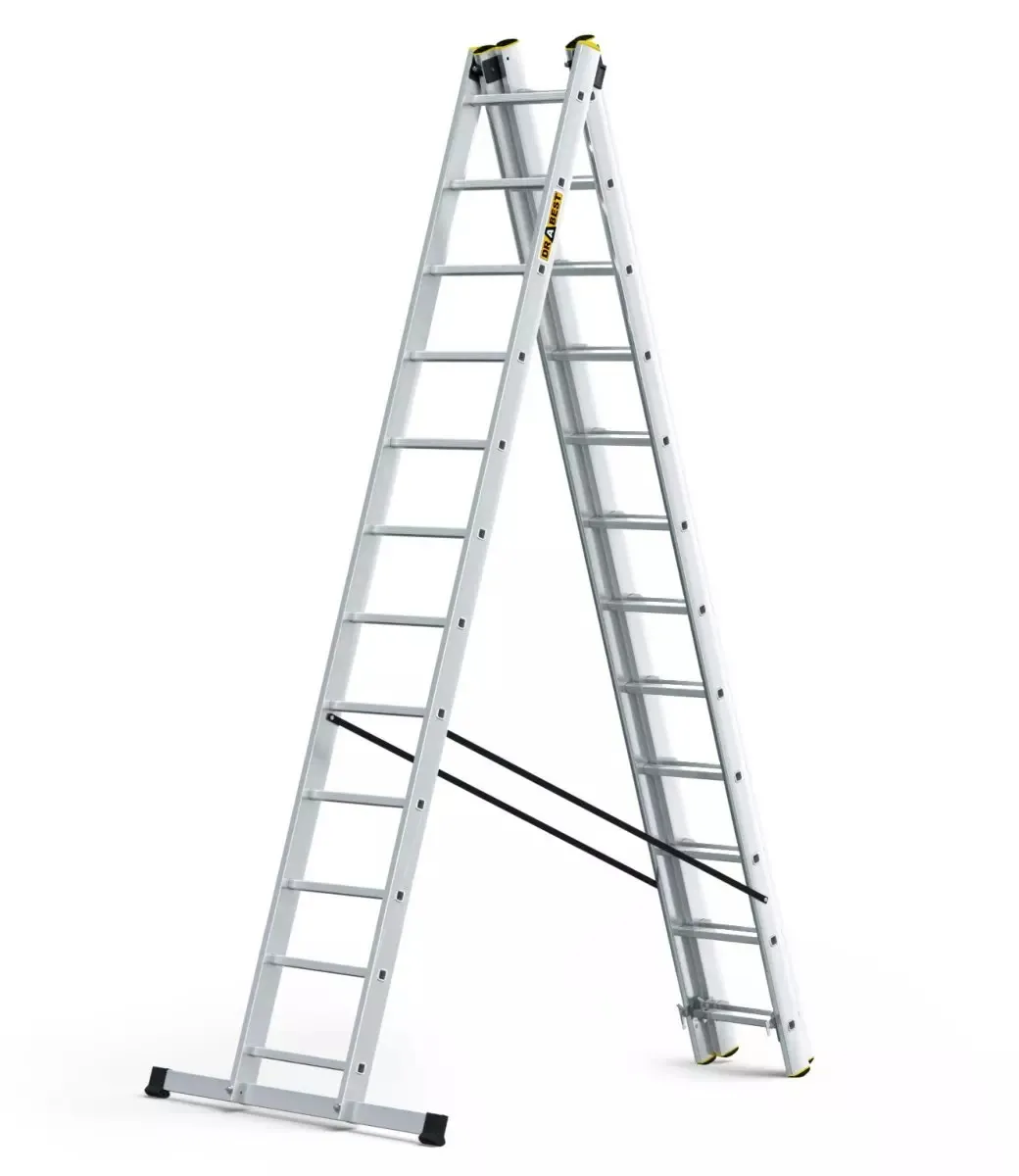 aluminijske ljestve profesionalne trodijelne 3x12 gazišta - slika 2