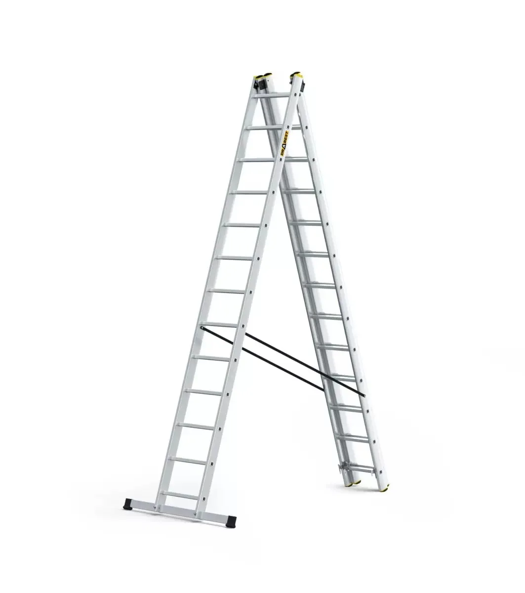 aluminijske ljestve profesionalne trodijelne 3x13 gazišta - slika 2