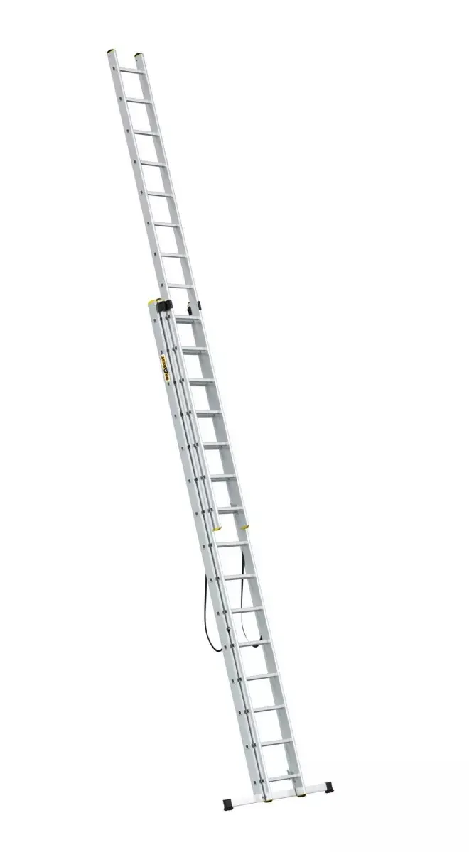 aluminijske ljestve profesionalne trodijelne 3x15 gazišta - slika 3