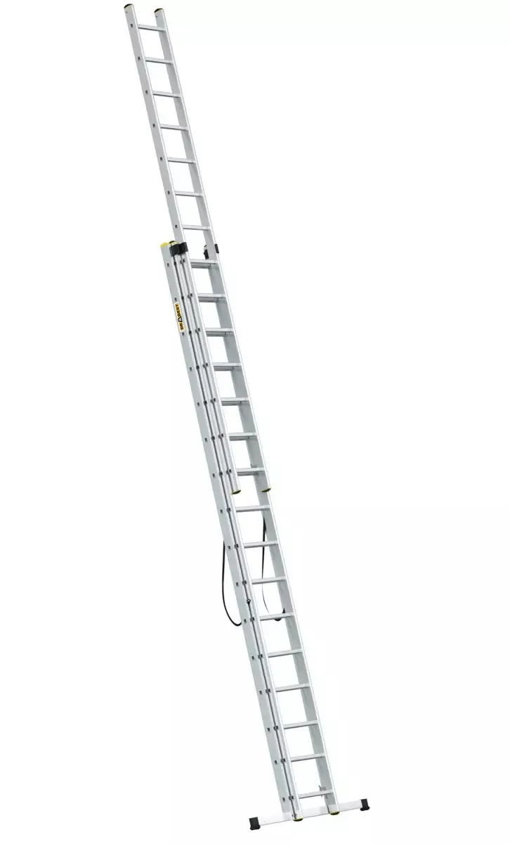 aluminijske ljestve profesionalne trodijelne 3x16 gazišta - slika 2