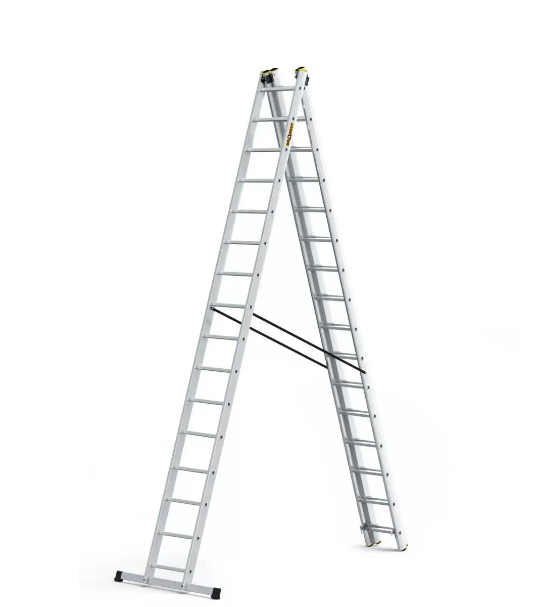aluminijske ljestve profesionalne trodijelne 3x16 gazišta - slika 3