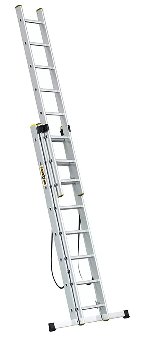 aluminijske ljestve profesionalne trodijelne 3x8 gazišta - slika 3