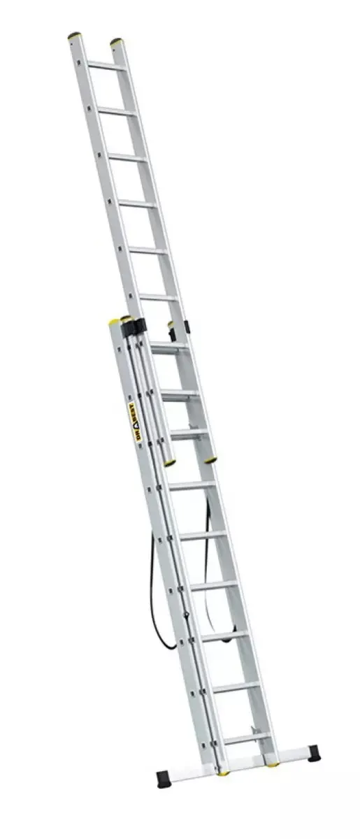 aluminijske ljestve profesionalne trodijelne 3x9 gazišta - slika 3