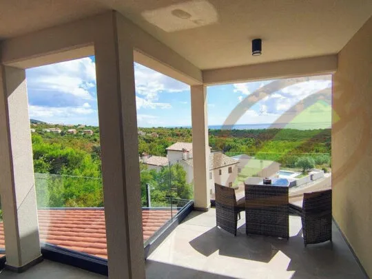 istra, labin, nova kuća s bazenom i pogledom na more - slika 12