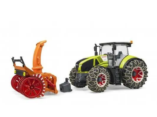bruder traktor claas axion 950 sa lancima za snijeg i čistačem snijega - slika 3