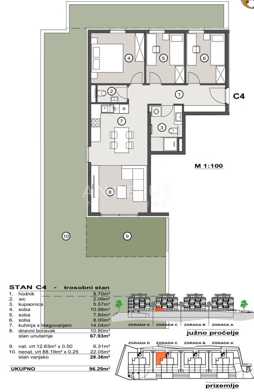 split, pazdigrad - trosoban stan u novogradnji, 96.29 m2, prodaja - slika 4