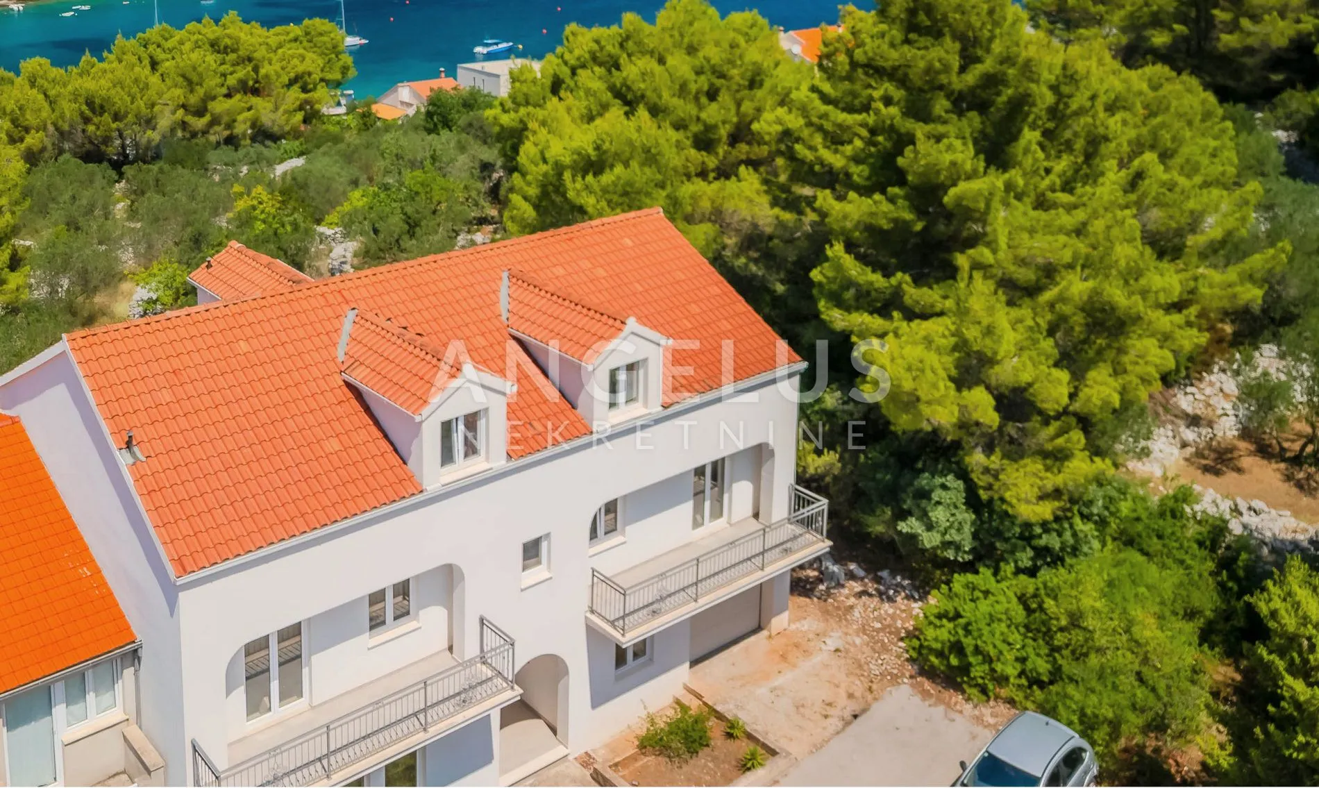 snižena cijena, lumbarda, otok korčula – dvojna kuća 360 m² u roh-bau fazi s pogledom na more – prodaja - slika 2