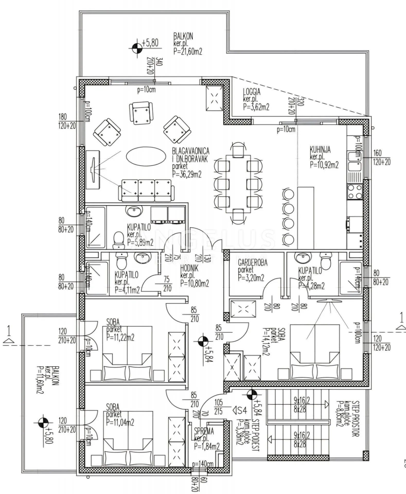 strožanac, podstrana - trosoban stan penthouse, 2 parkinga prodaja - slika 2