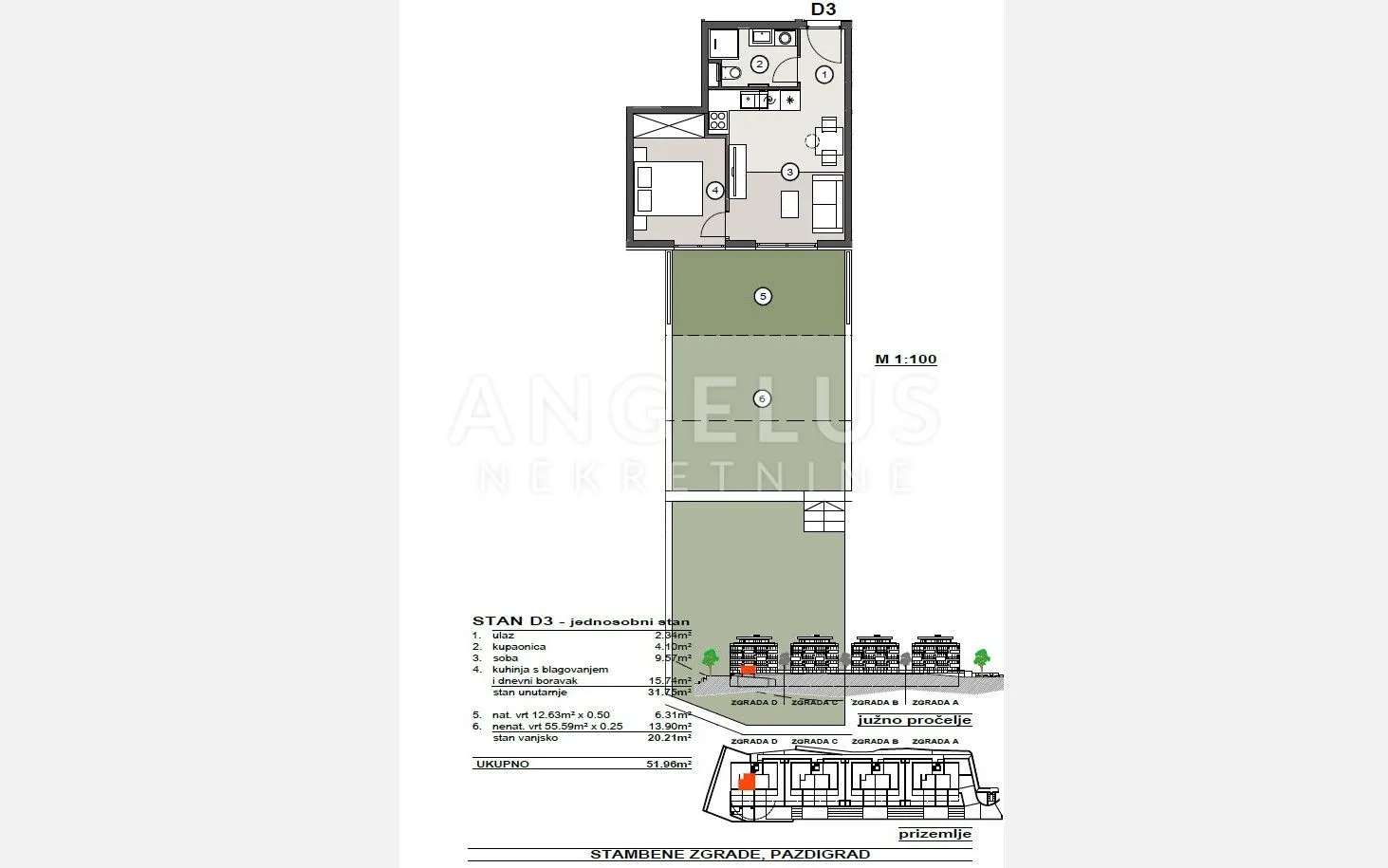 split, pazdigrad - jednosoban stan u novogradnji, 51.96 m2, prodaja - slika 4