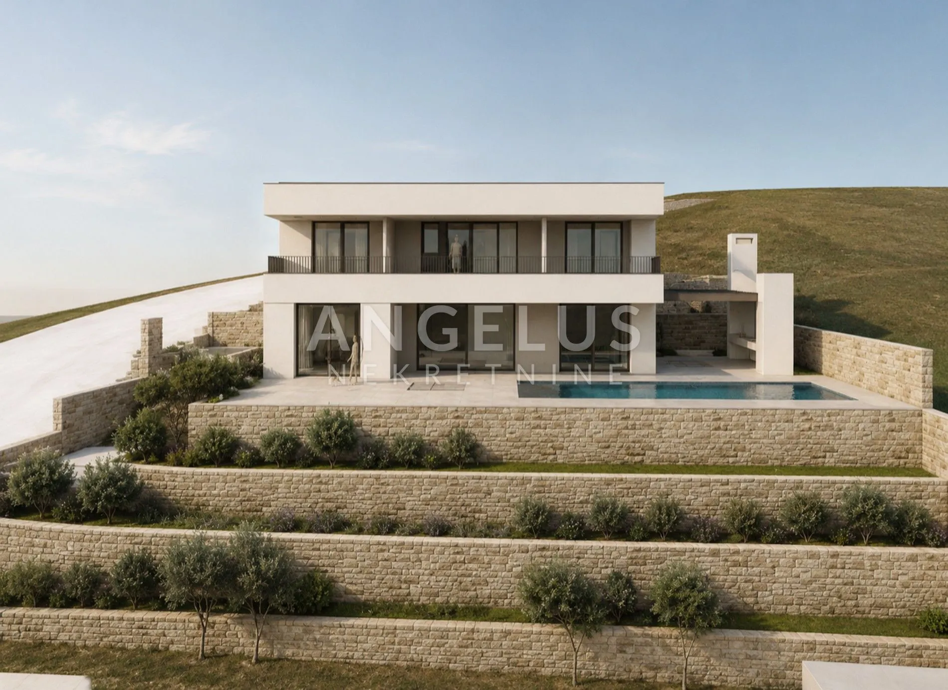 brač, nerežišća - zemljište sa dozvolom, pogled na more, prodaja - slika 2