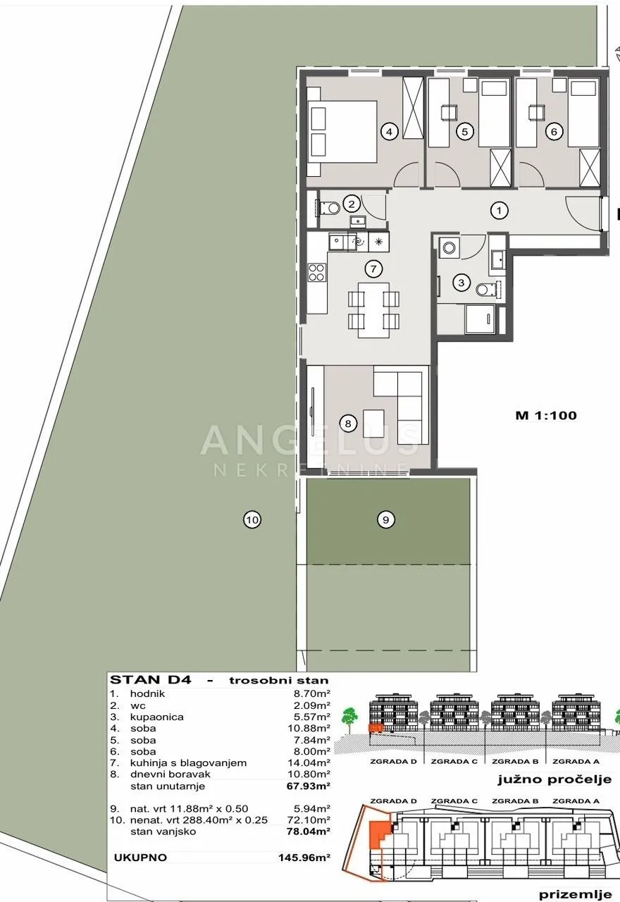 split, pazdigrad - trosoban stan u novogradnji, 145.96 m2, prodaja - slika 4