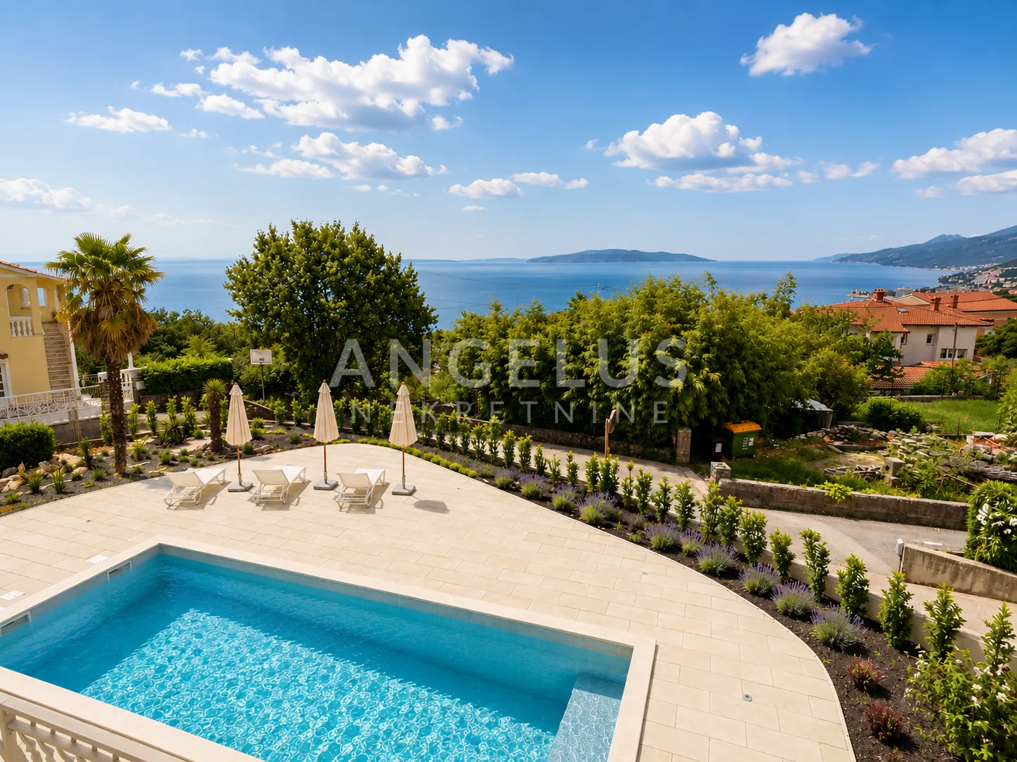 Opatija, Volosko - Kuća s pogledom na more s bazenom, 230m2, dugoročni najam!