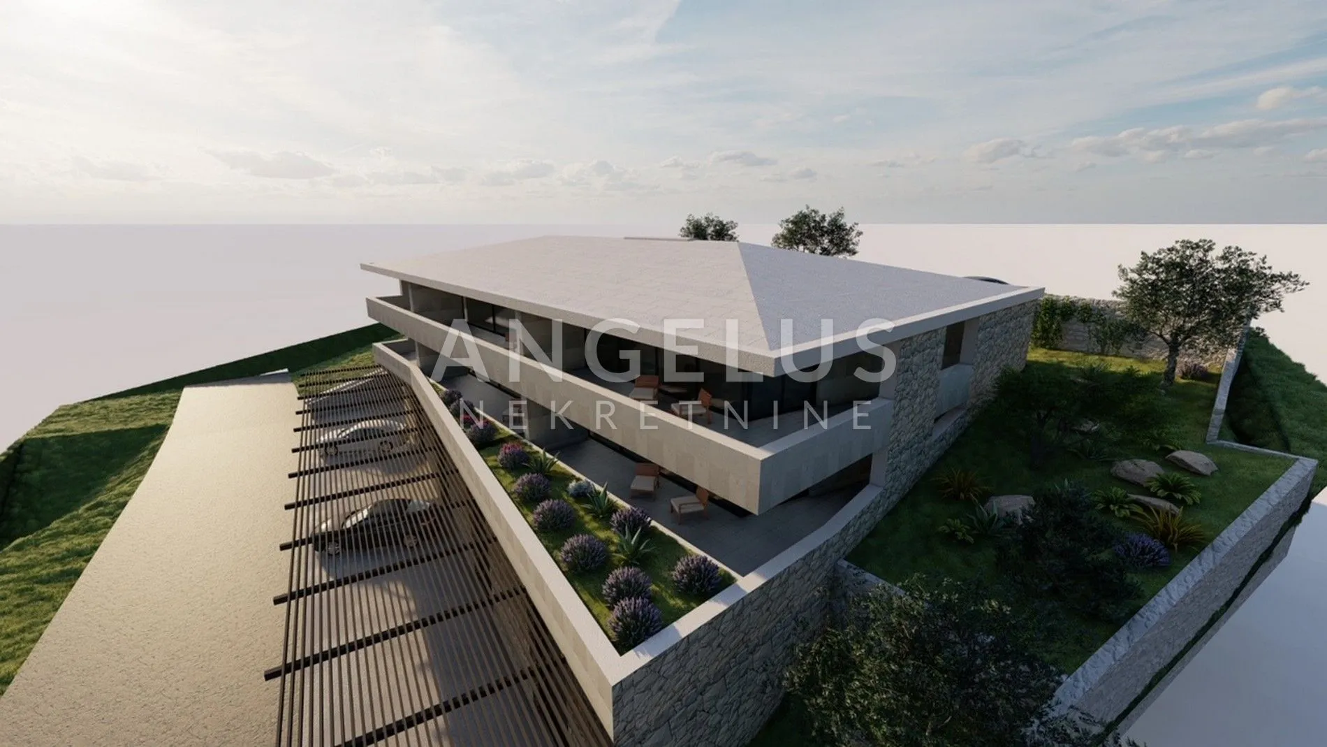 Brač, Postira - građ.zemlj.sa lokacijskom dozvolom, PRVI RED 1200 m2
