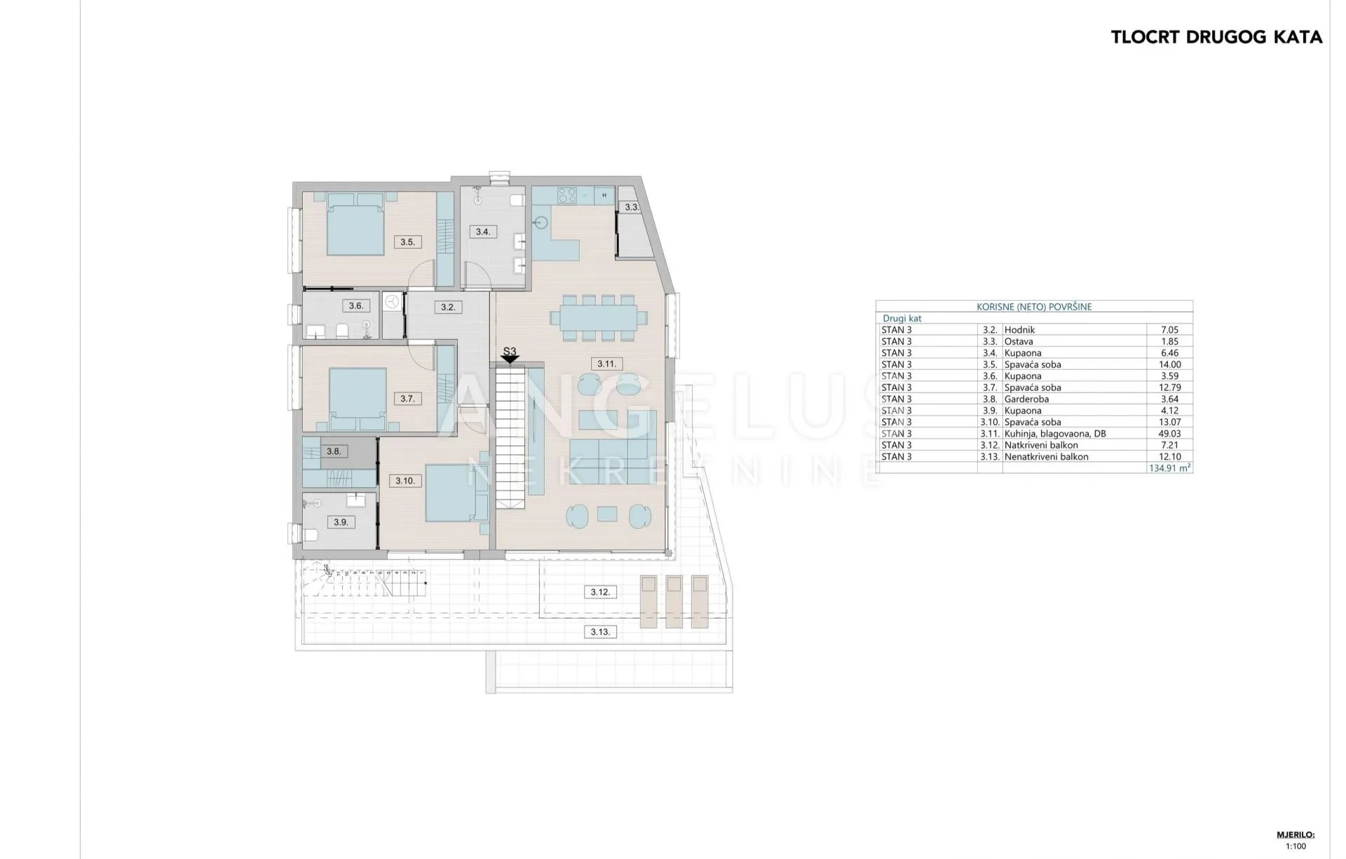 kvarner, krk - penthouse 135m2 s krovnom terasom i bazenom - slika 18