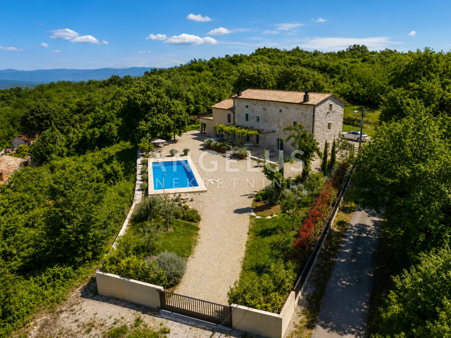 Istra, Labin - Imanje s kamenom vilom, bazenom, spa i panoramskim pogledom - Šumber, Sveta Nedelja
