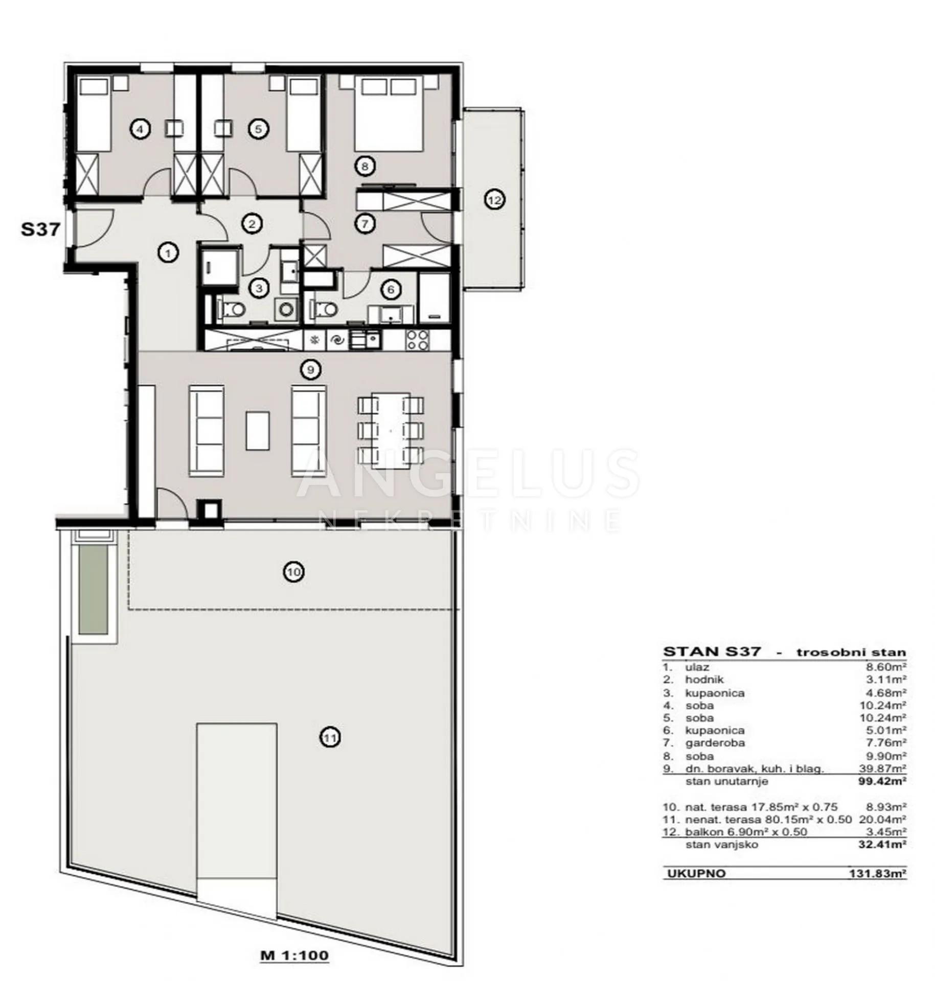 split, žnjan - penthouse u novogradnji, 131.83 m2 - slika 2