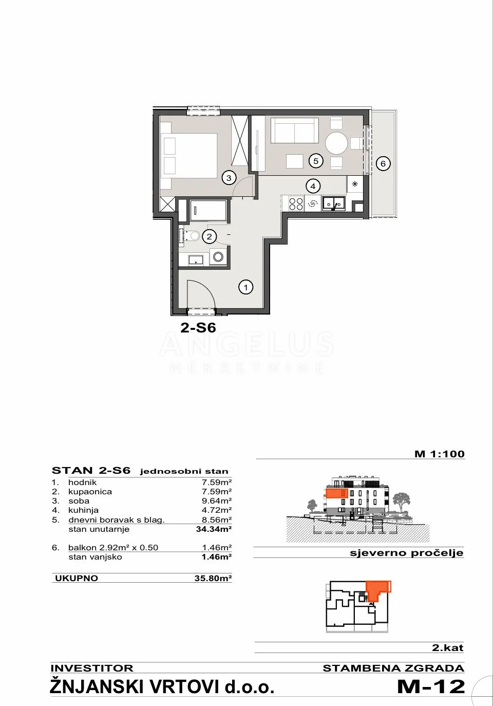 split, žnjan - luksuzna novogradnja, jednosoban stan, 35.80 m2, prodaja - slika 2