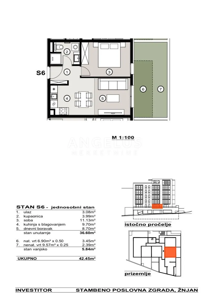 split, žnjan - jednosoban stan u novogradnji, 42.45 m2 - slika 2