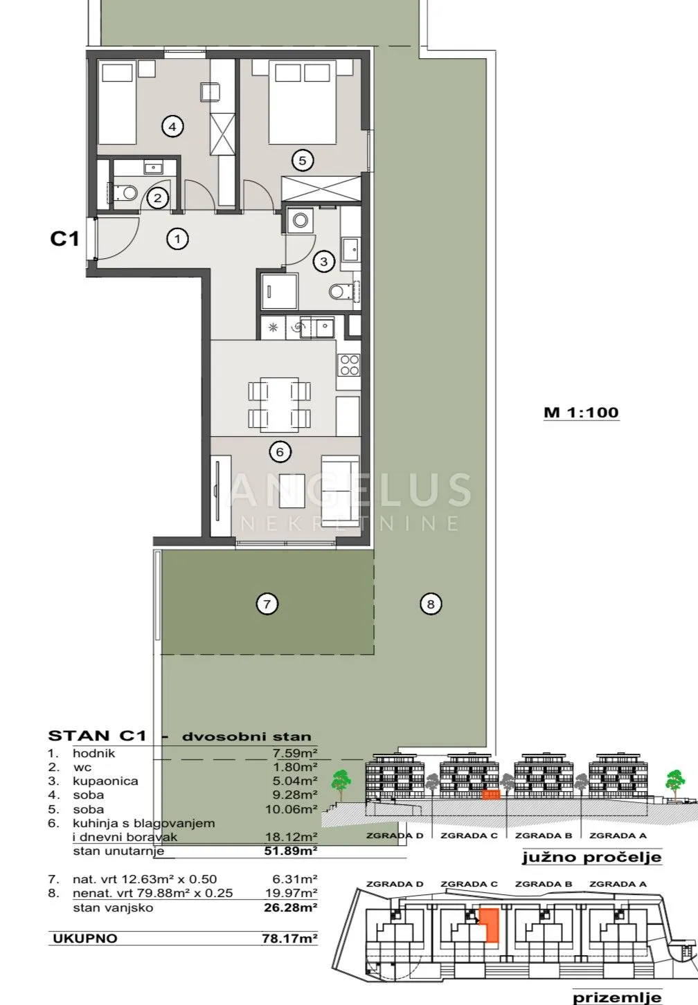 split, pazdigrad - dvosoban stan u novogradnji, 78.17 m2, prodaja - slika 4