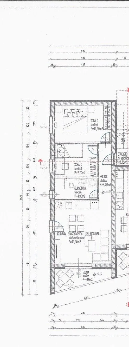 kaštel novi - dvosoban stan s1, novogradnja prodaja - slika 4
